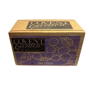 Wooden Tea Box Covent Garden Black Currant BOX ONLY 5 x 3" Decor Top Slide